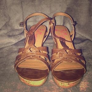 Brown sandal wedges